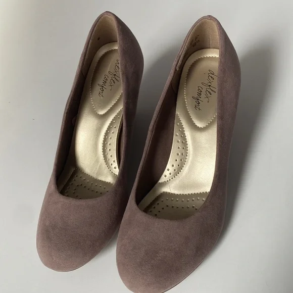 Dexflex Comfort wedge faux suede shoes NWOT size 7 - fabric upper - Picture 3 of 7